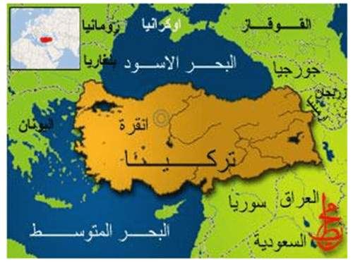 خريطة تركيا بالعربي - موقع دولة تركيا من وطننا العربي 3670 3