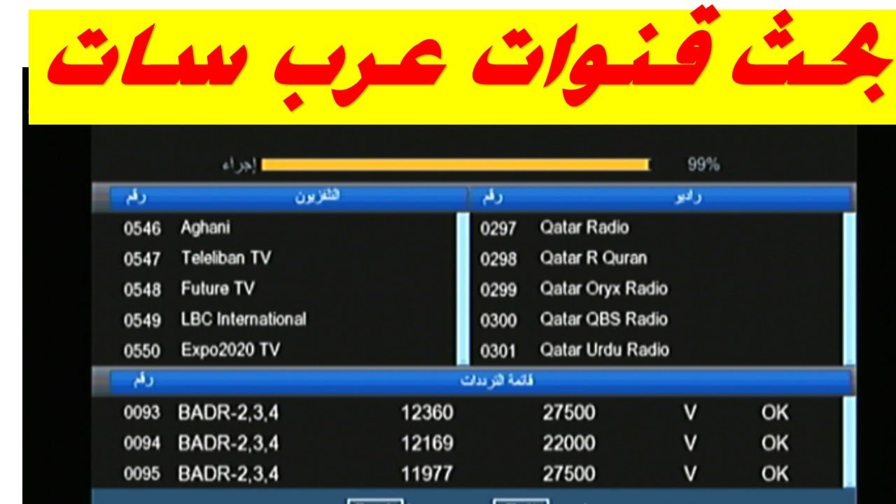 تردد بدر سات , اهم تردد قناه بدر سات تحفة