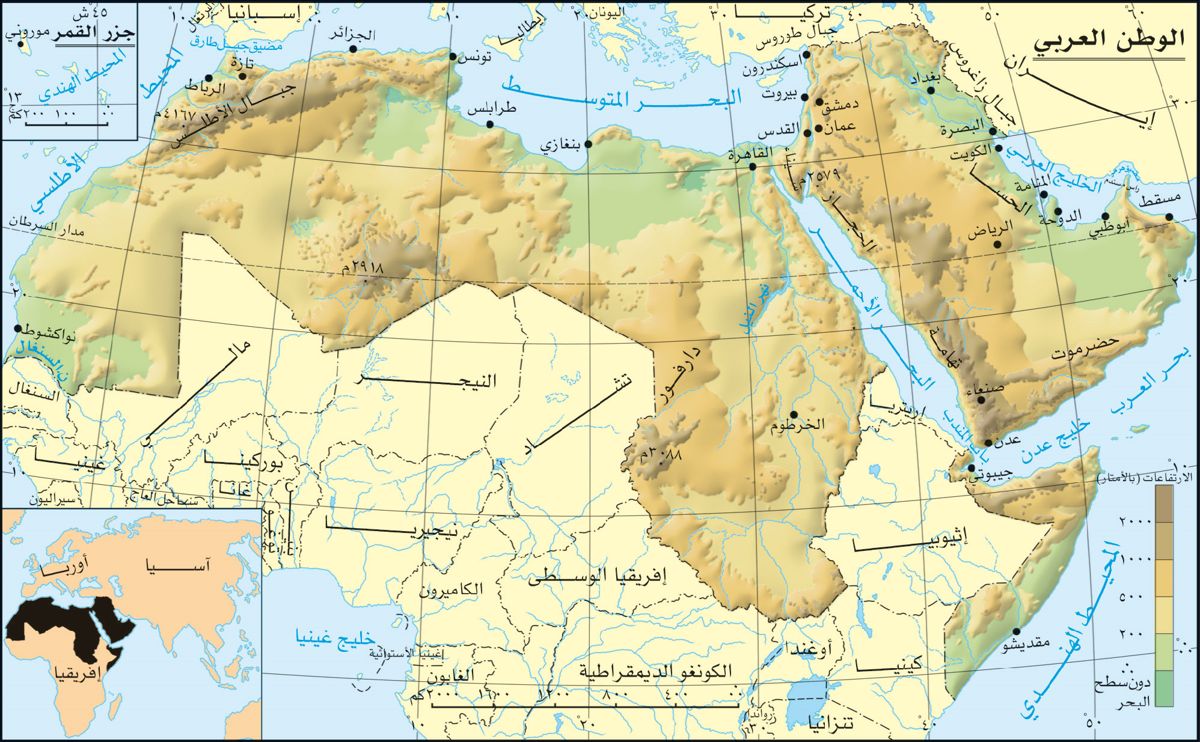 خارطه الوطن العربي - اعرف اماكن البلاد العربية بالخريطة 10234 3