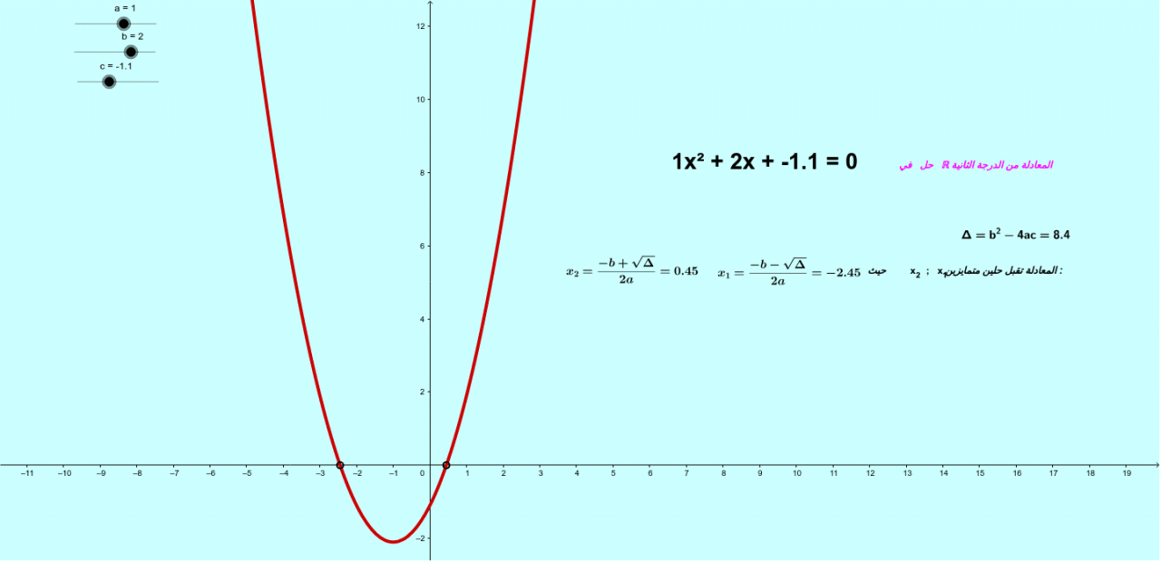 حل معادلة من الدرجة الثانية 10678 2